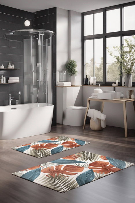 Mijölnir Juego de 2 Alfombrillas de Baño CT-5326 Multicolor